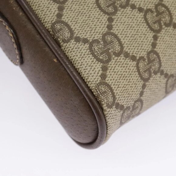 GUCCI GG Supreme Web Sherry Line Shoulder Bag PVC Beige - Picture 10 of 15